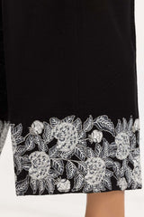 Black Khaddar Embroidered Trousers