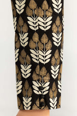 Black Screen Printed Cambric Trousers