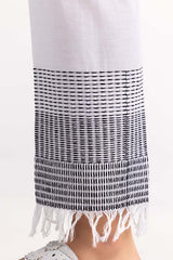 Off White Cambric Embroidered Trousers