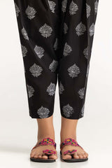 Black Dyed Cambric Screen Print Shalwar