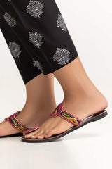 Black Dyed Cambric Screen Print Shalwar