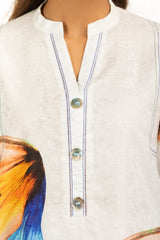 Viscose Jacquard Printed Shirt With Embroidered