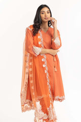 Tehwaar Lurax Dobby Dyed Embroidered Shirt And Trouser With Dupatta