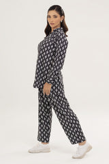 Knitted Blended Print Shirt