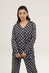Knitted Blended Print Shirt