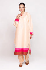 Needle Craft raw-silk Printed Embroidered Shirt