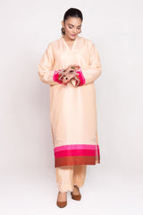 Needle Craft raw-silk Printed Embroidered Shirt