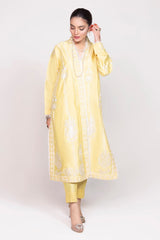 Tehwaar Raw Silk Block Print Shirt And Trouser