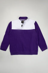 Quarter Zip Color Block Mock Neck Sweatshirt