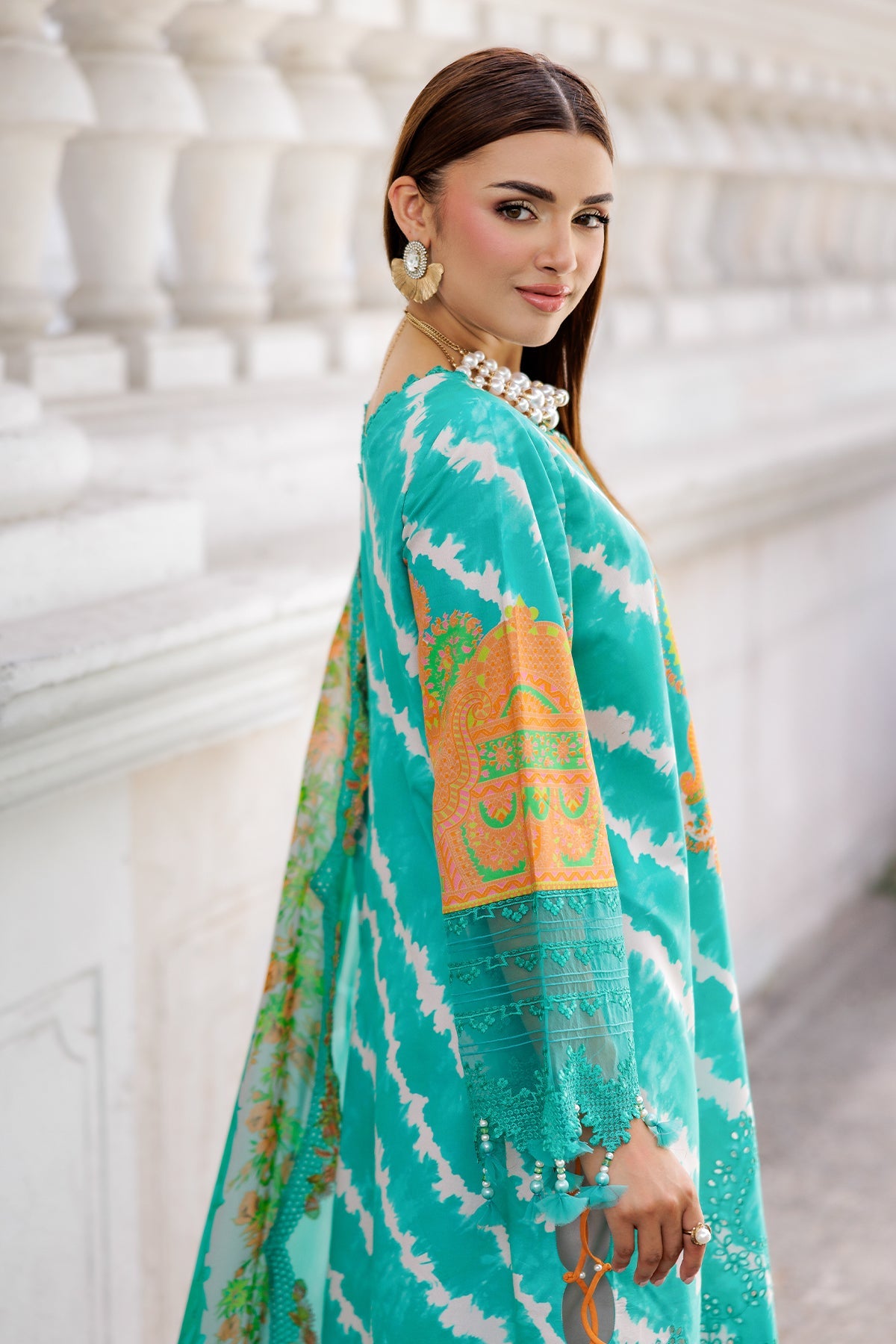 3-PC Stitched Embroidered Lawn Collection  AG6-07 P