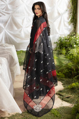 3-PC Embroidered  Cotton Net CMA-5-187