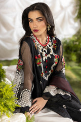 3-PC Embroidered  Cotton Net CMA-5-187