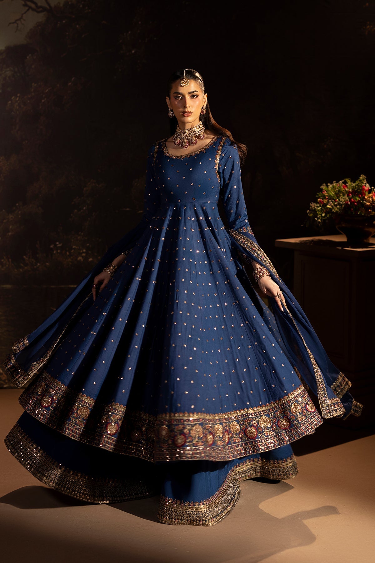 3-PC Embroidered  Silk CMA-6-501
