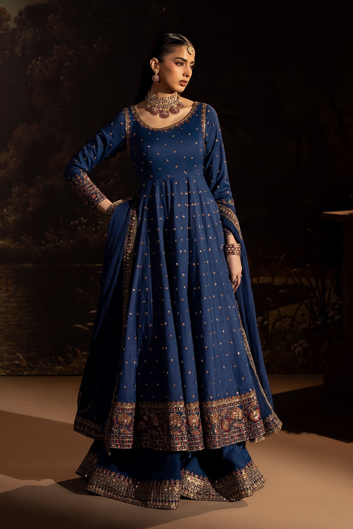 3-PC Embroidered  Silk CMA-6-501