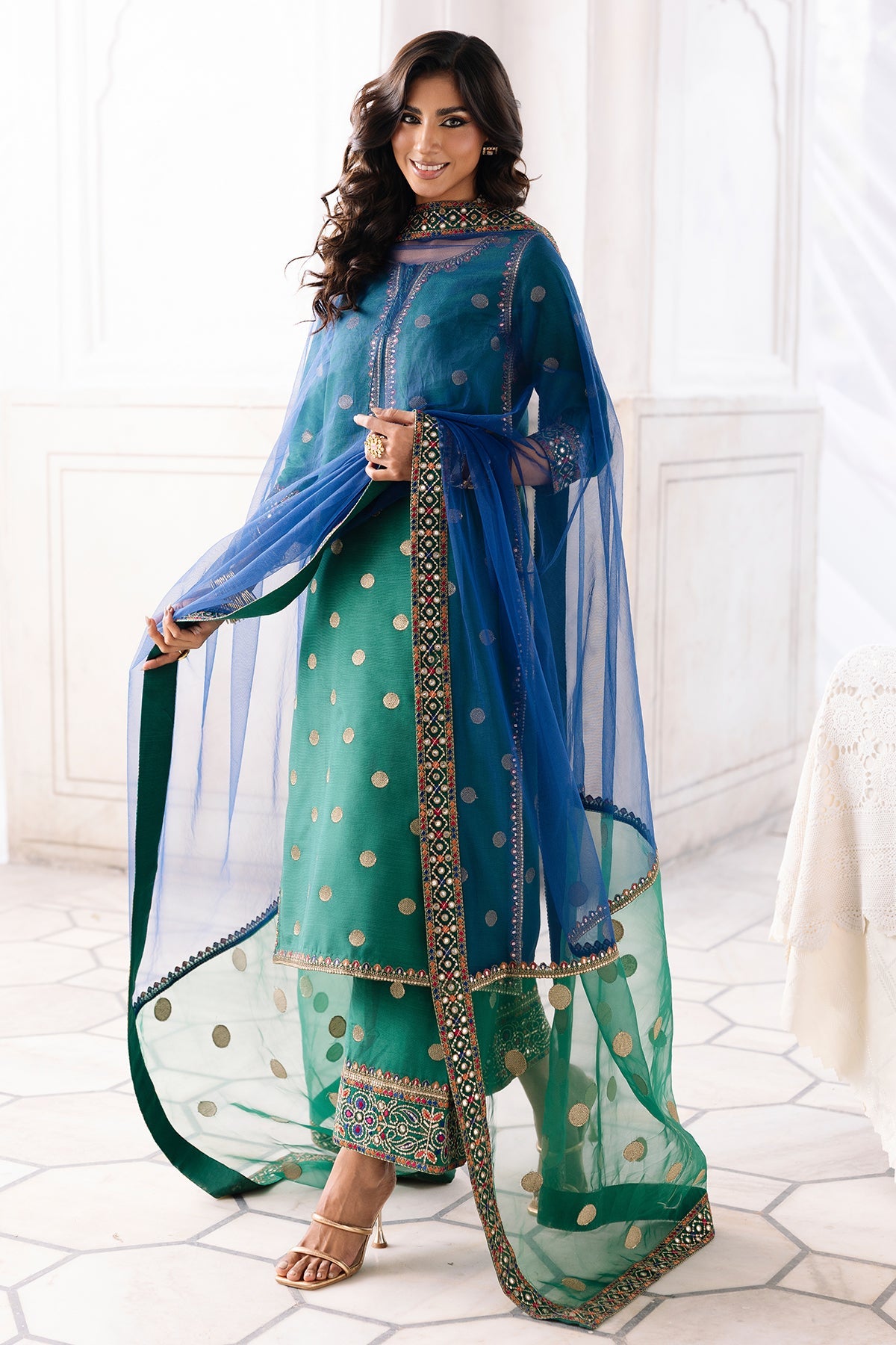 3-PC Embroidered Raw-Silk CMA-6-324