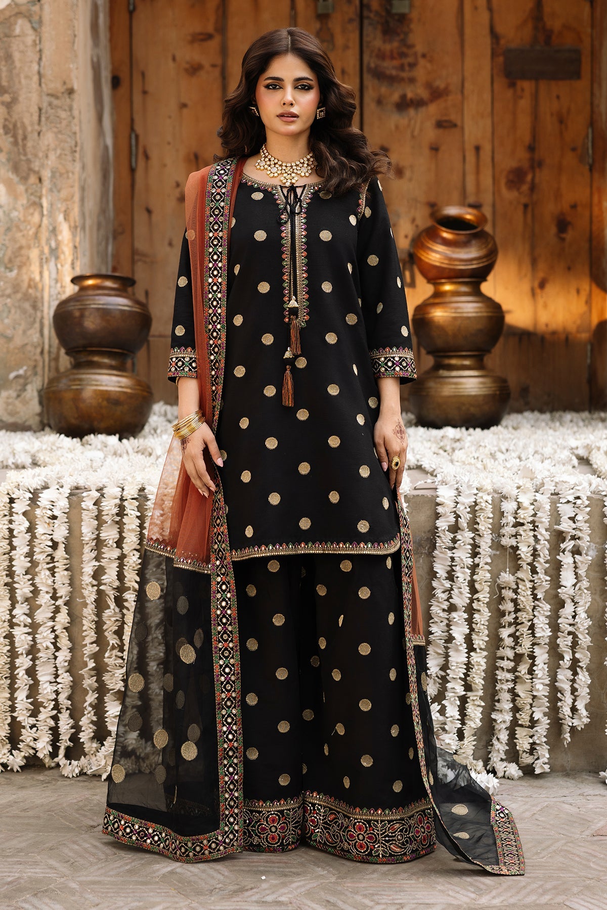 3-PC Embroidered Raw-Silk CMA-6-357