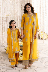 3-PC Embroidered Raw-Silk Suit CKP-6-374