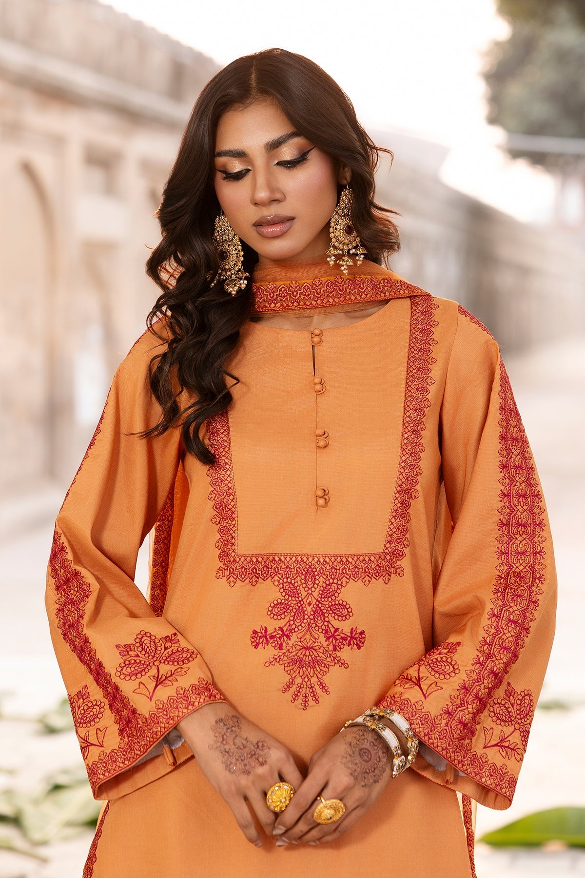 3-PC Embroidered Raw-Silk CMA-6-346