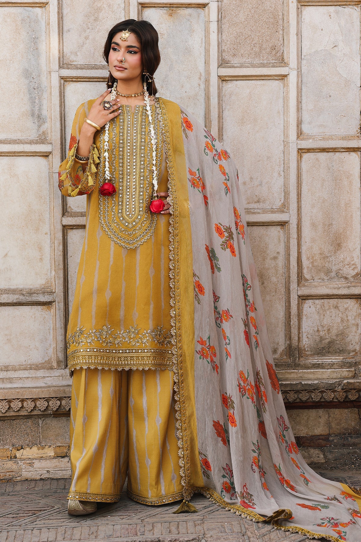 3-Pc Stitched Embroidered Printed Chiffon Collection VSL6-10P