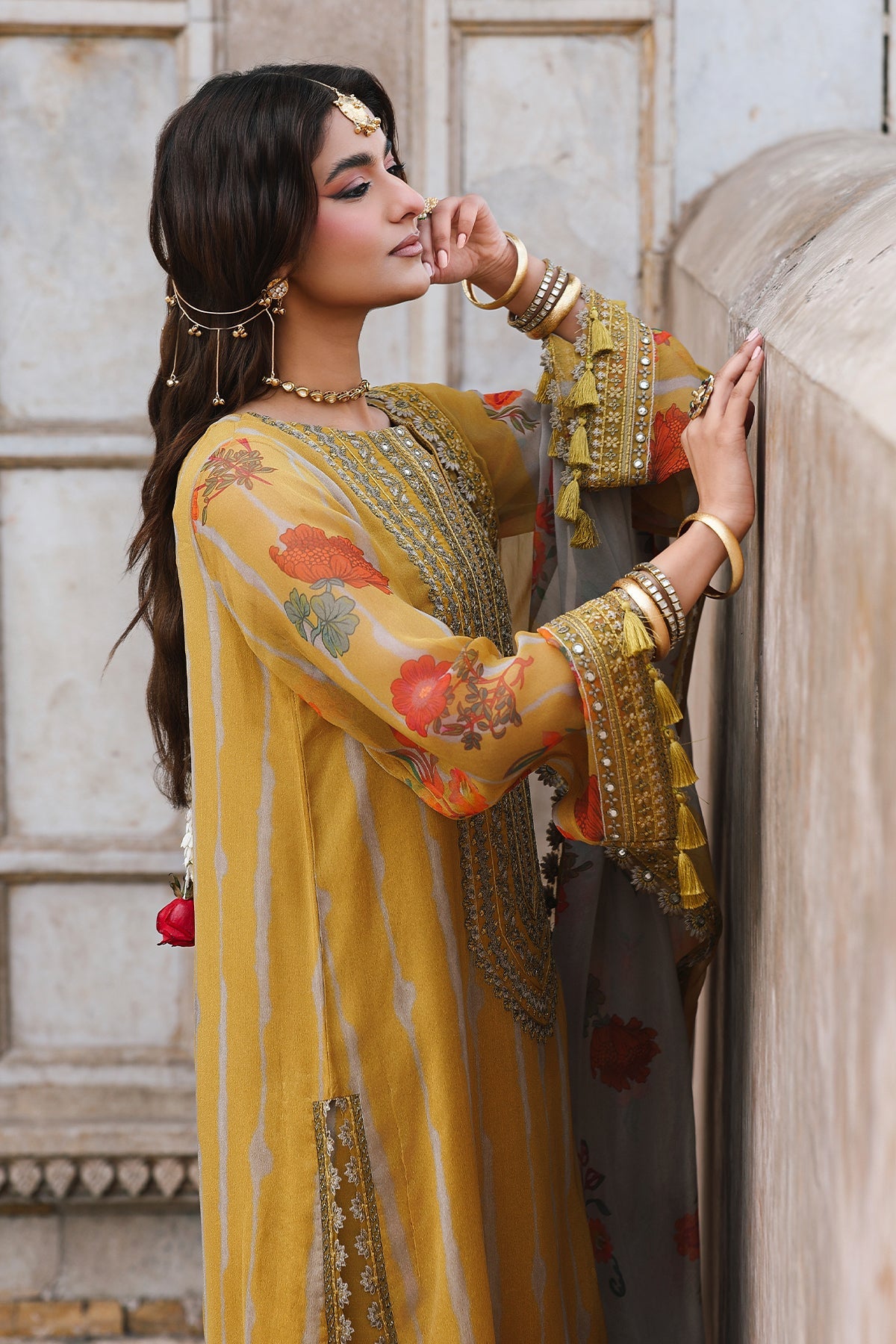3-Pc Stitched Embroidered Printed Chiffon Collection VSL6-10P