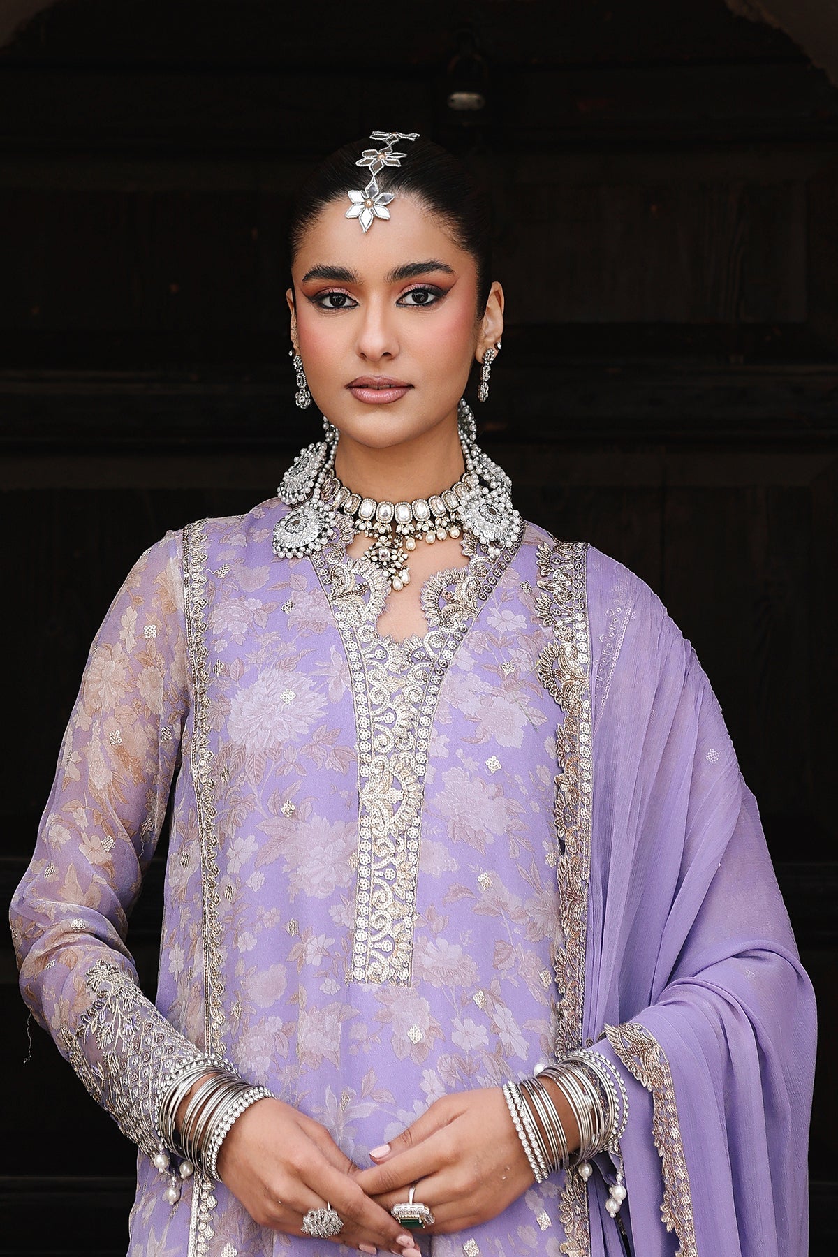 3-Pc Stitched Embroidered Printed Chiffon Collection VSL6-11P