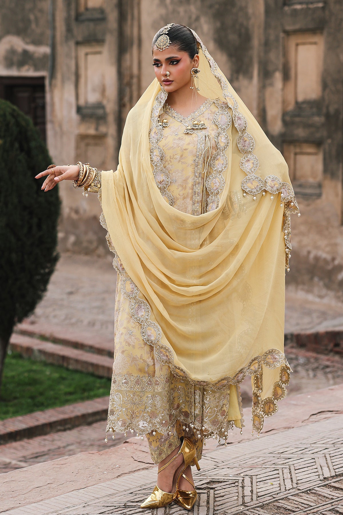 3-Pc Stitched Embroidered Printed Chiffon Collection VSL6-13P