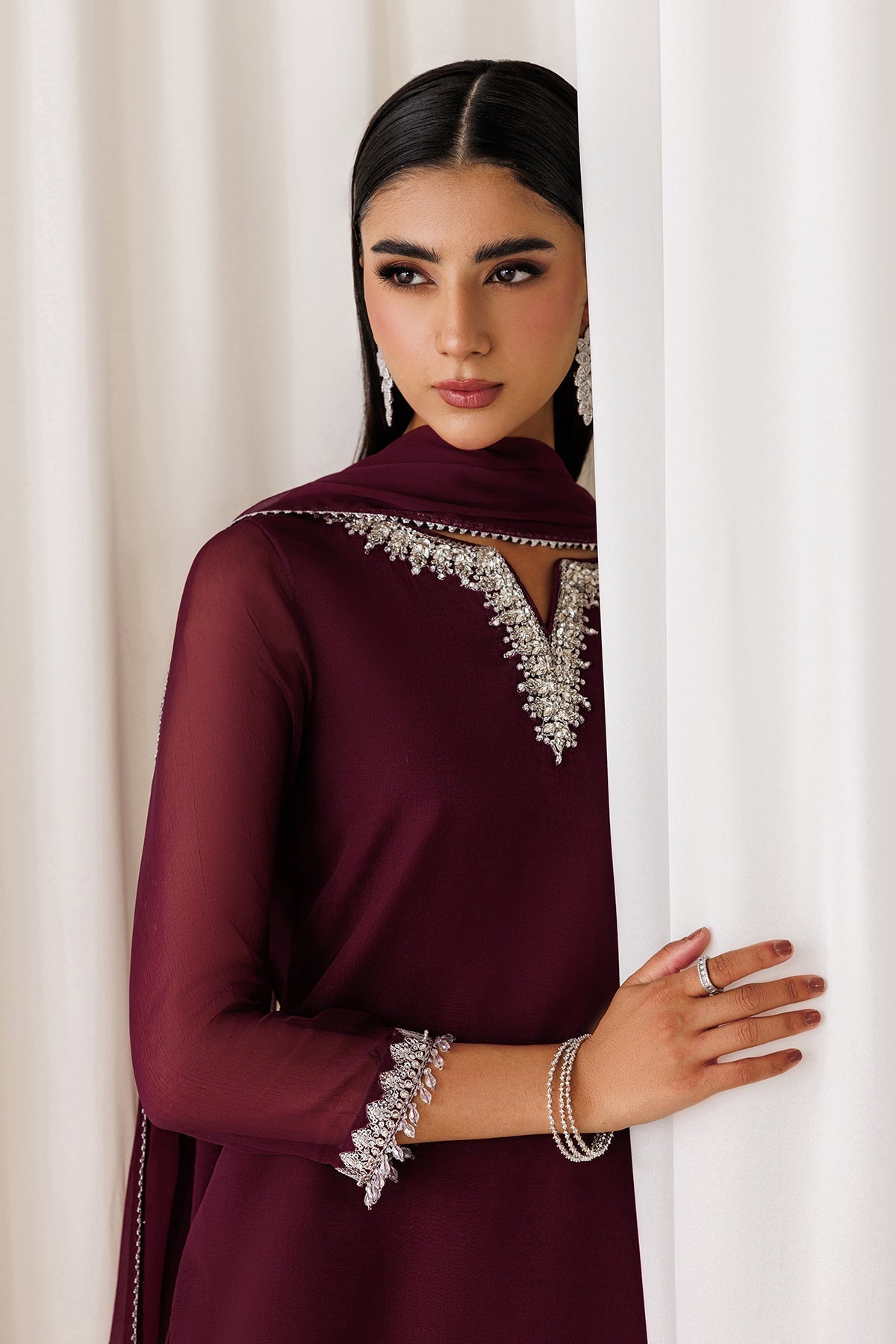 EMBROIDERED CHIFFON EN-1292