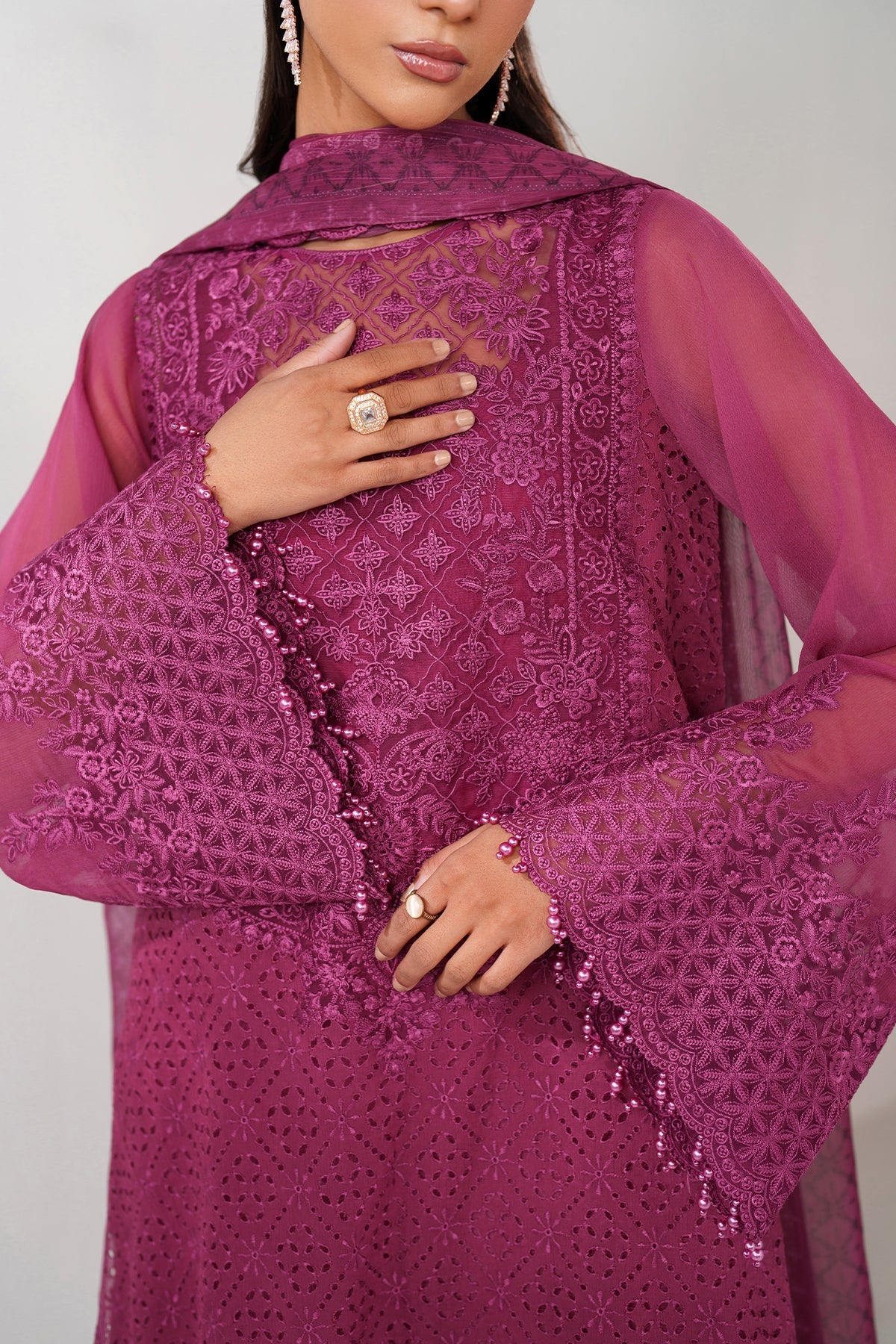 EMBROIDERED CHIFFON PR-1242