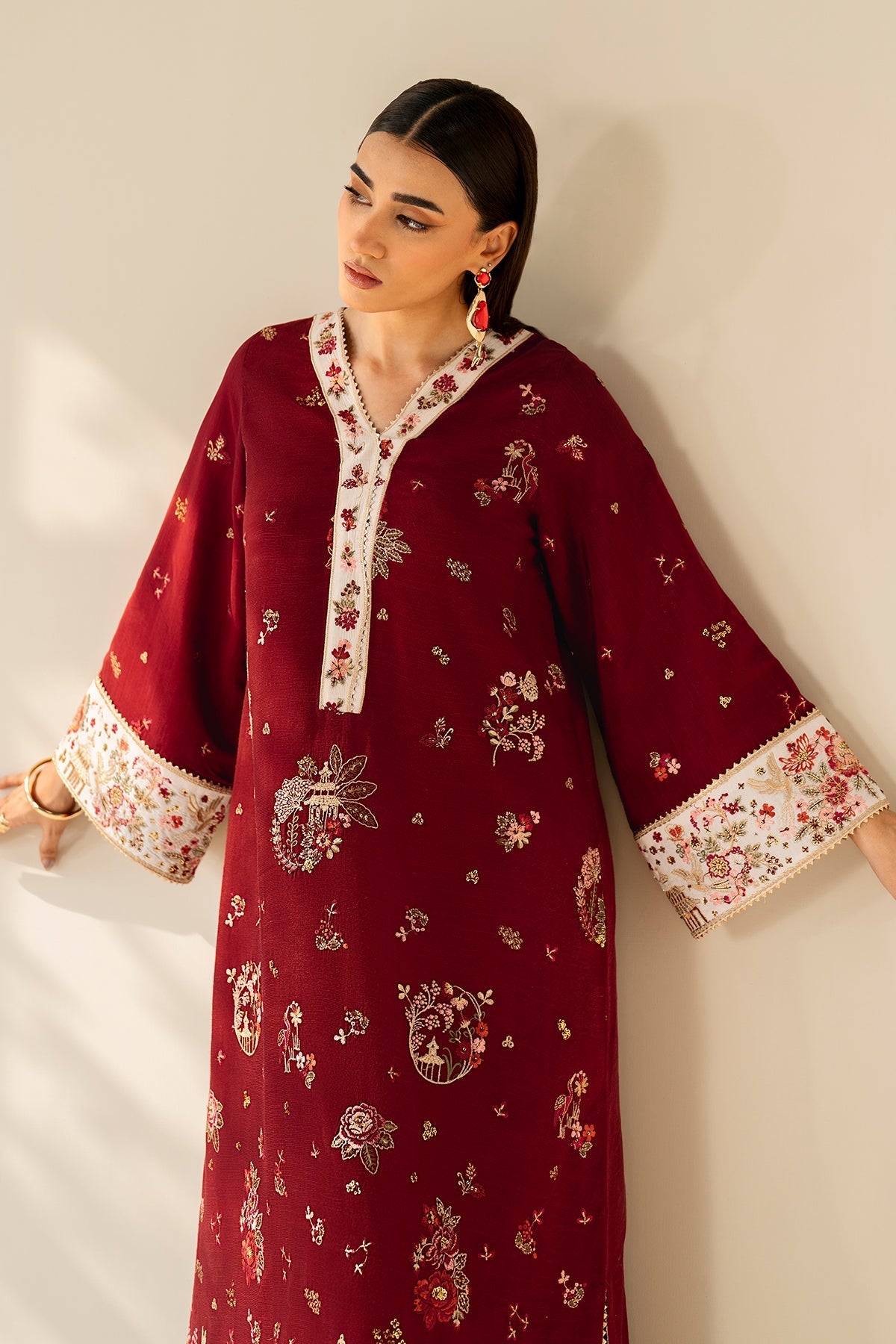 EMBROIDERED RAW SILK PR-1177