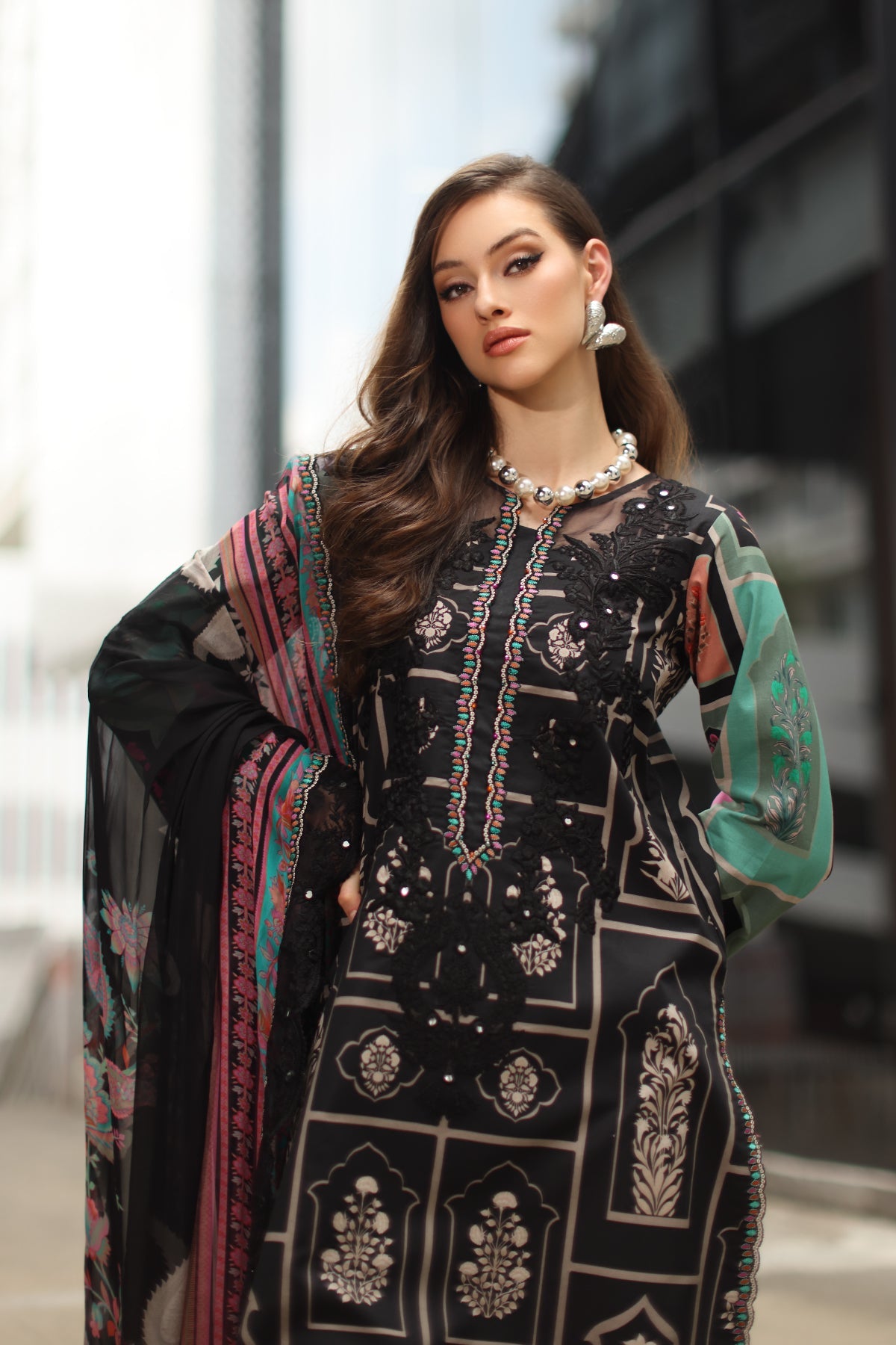 3-PC Stitched Embroidered Lawn  CC6-21P