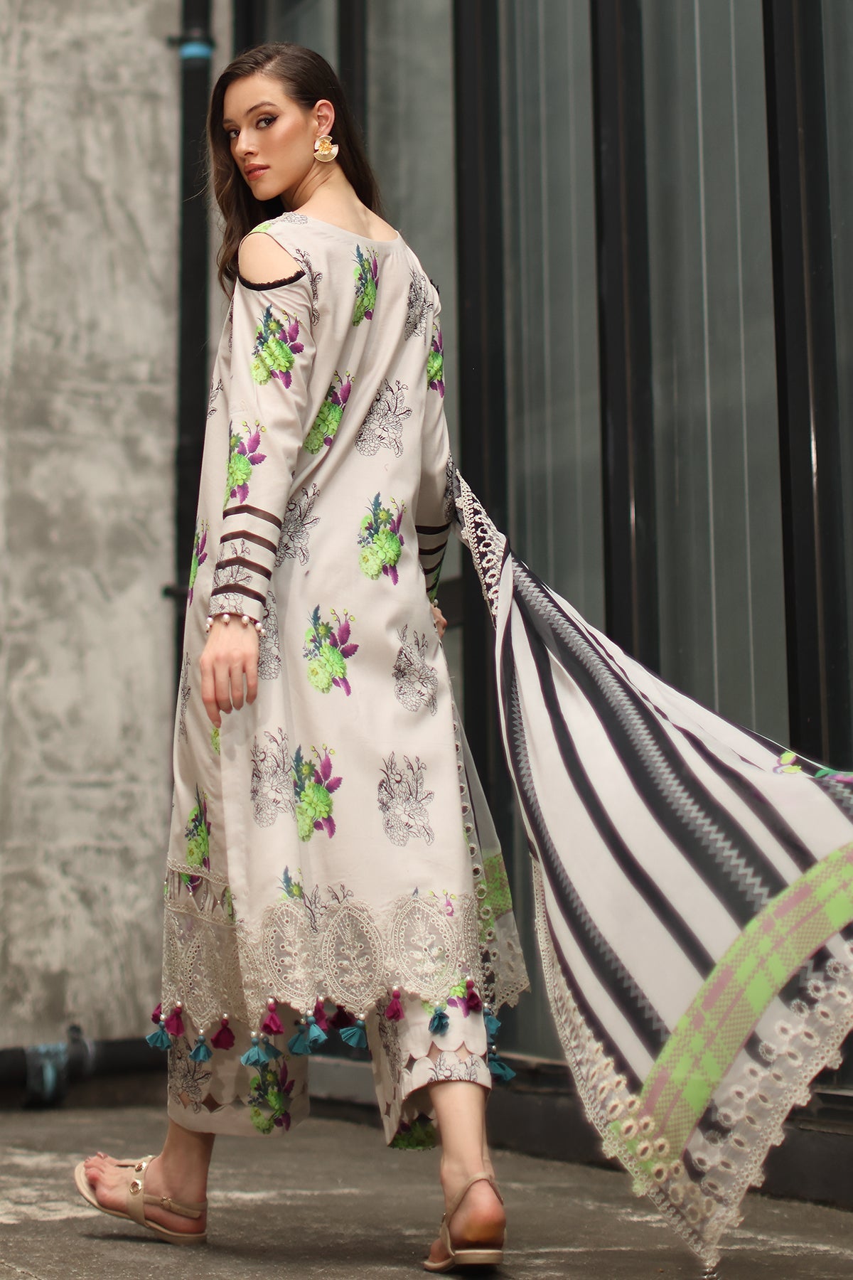3-PC Stitched Embroidered Lawn  CC6-23P