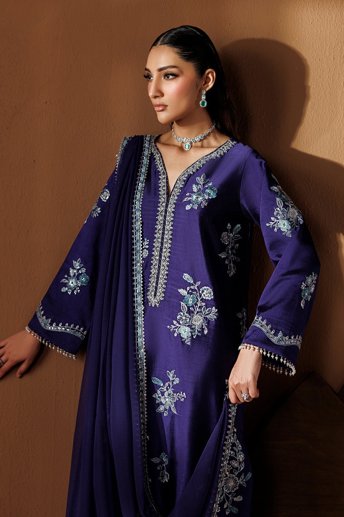 EMBROIDERED SHEESHA SILK PR-1284