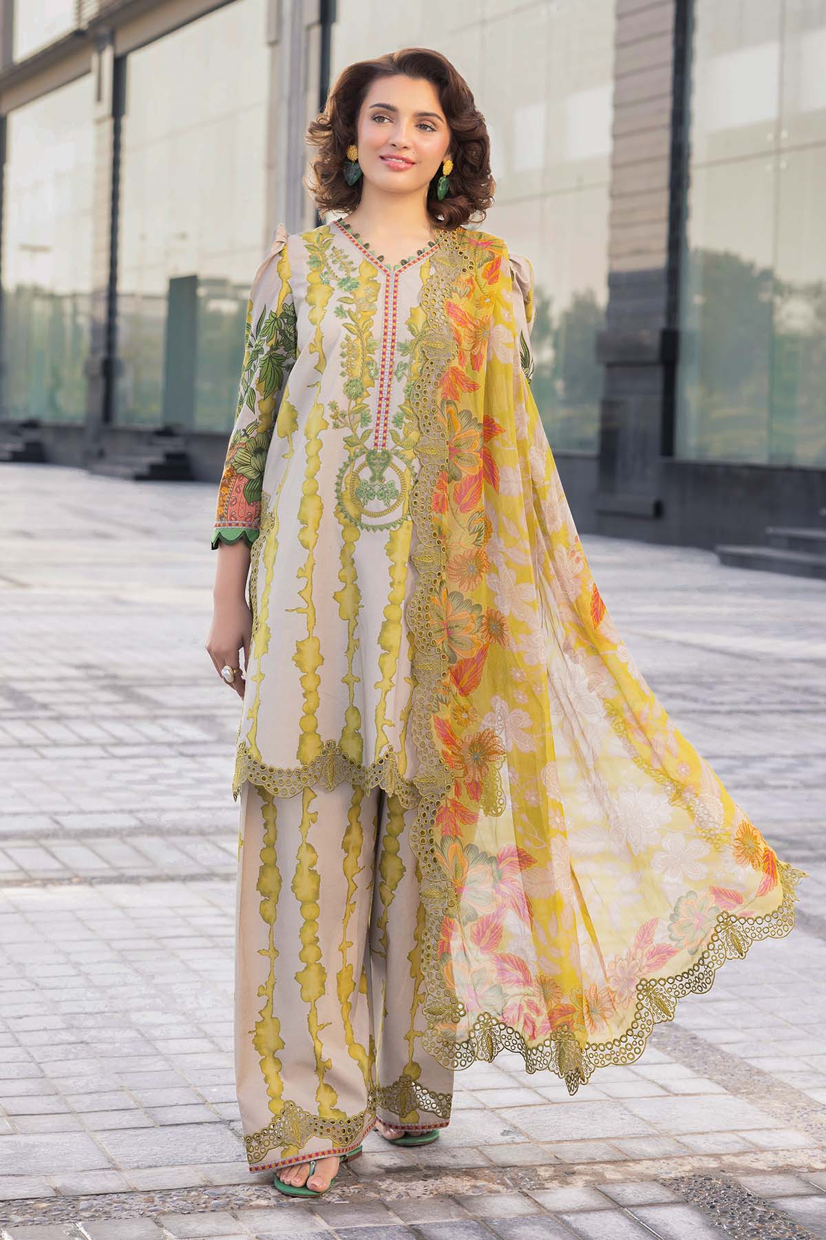 3-PC Stitched Embroidered  Lawn  SLC27-13P