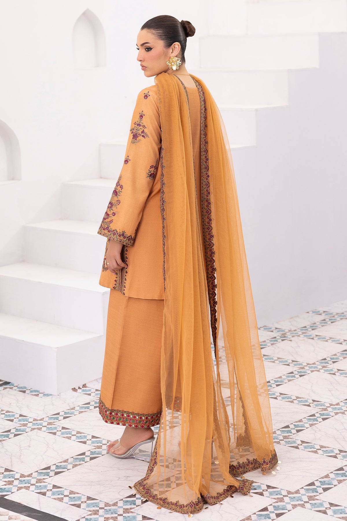 3-PC Embroidered Raw-Silk CMA-6-370