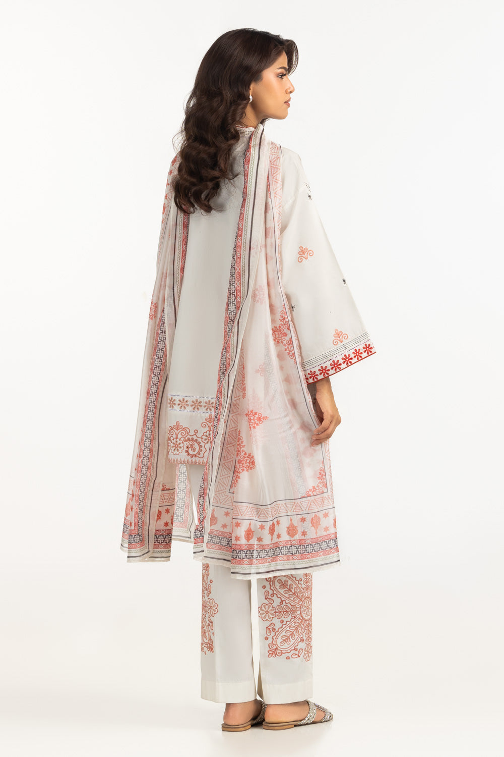 3PC Cambric Embroidered Suit