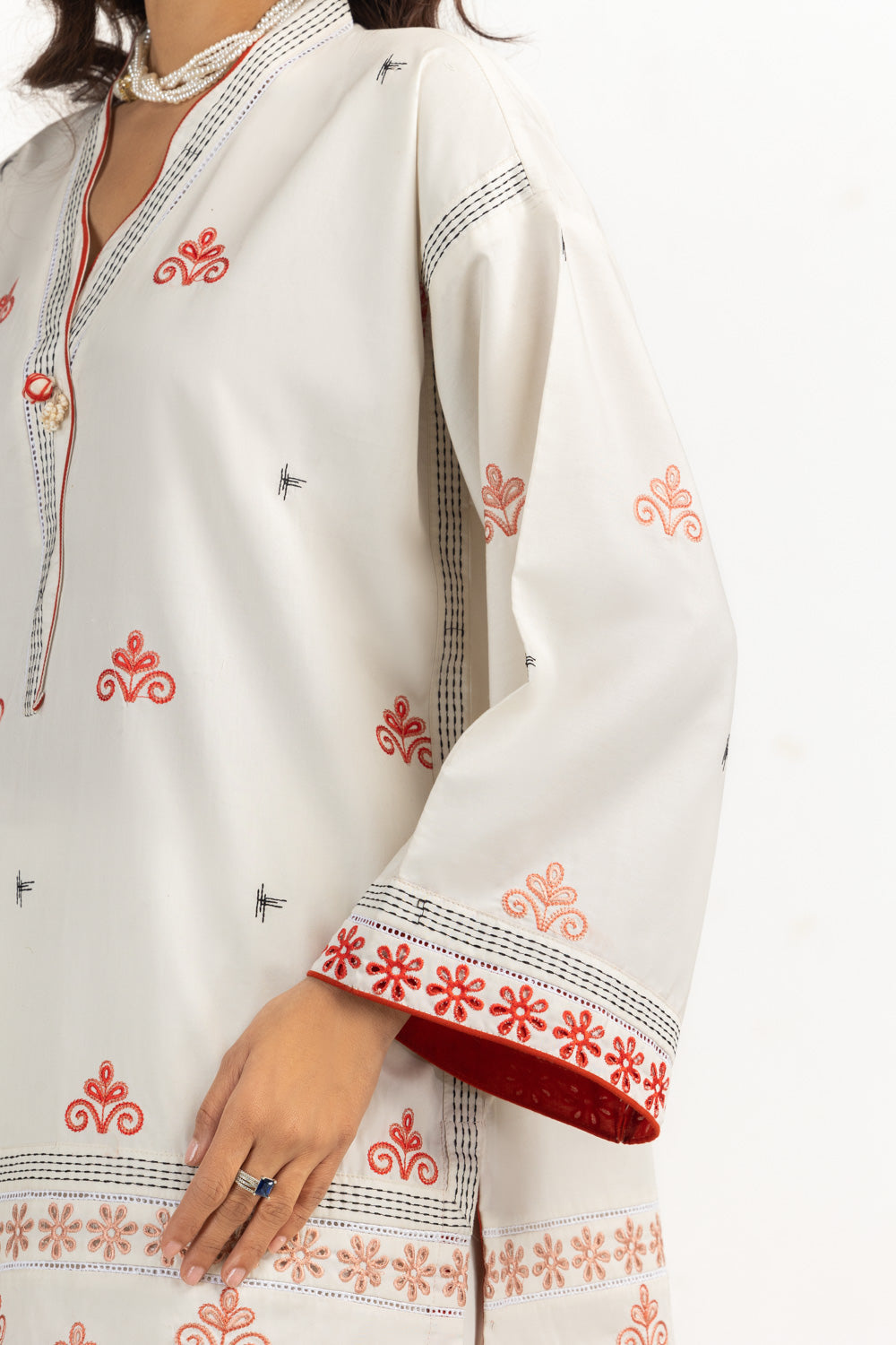 3PC Cambric Embroidered Suit