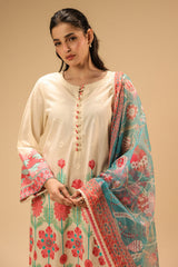 3PC Cambric Embroidered Suit