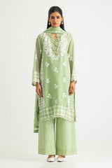 3PC Chiffon Embroidered Suit