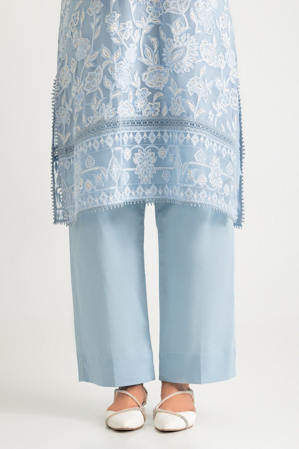 3PC Chiffon Embroidered Suit