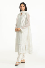 3PC Chiffon Embroidered Suit