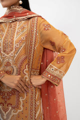 3PC Cotton Net Embroidered Suit