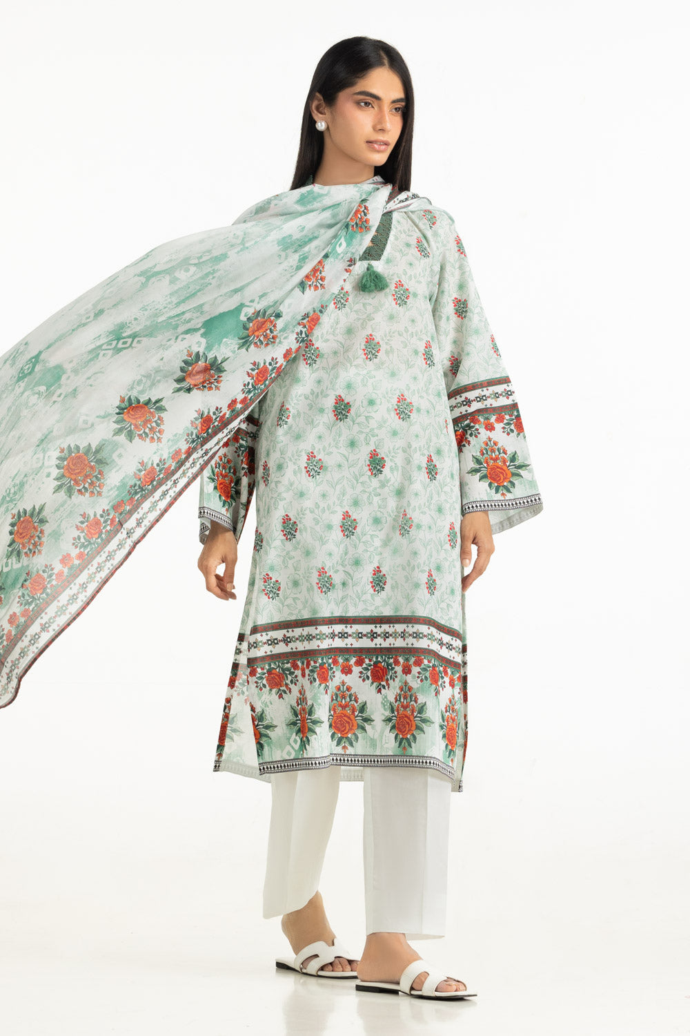 3PC Cross Hatch Printed Suit