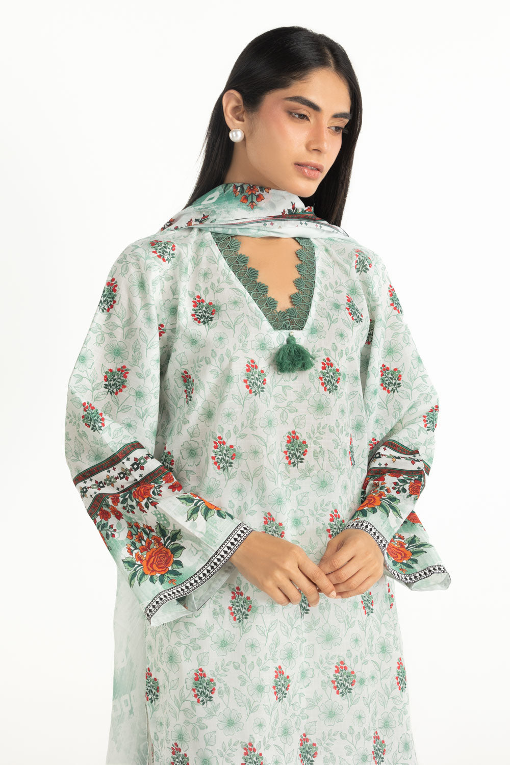 3PC Cross Hatch Printed Suit