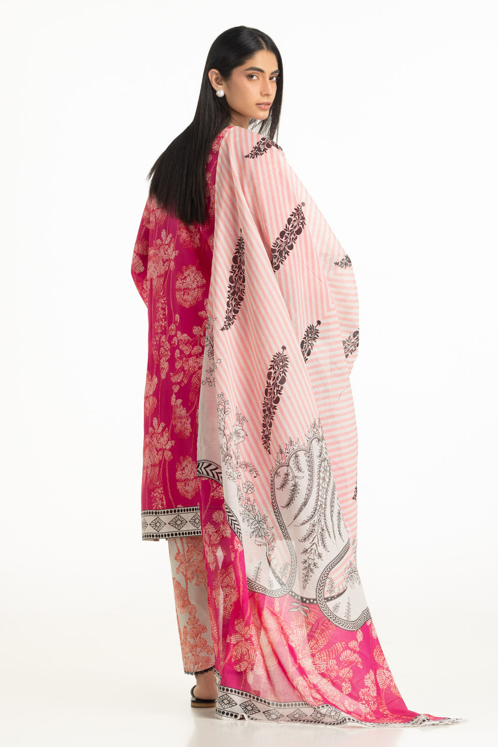 3PC Cross Hatch Printed Suit