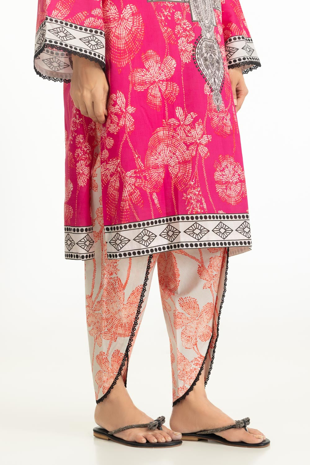 3PC Cross Hatch Printed Suit