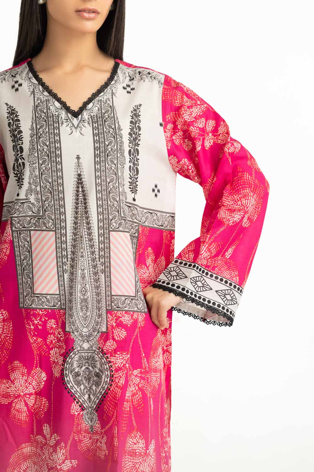 3PC Cross Hatch Printed Suit