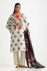 3PC Jacquard Embroidered Suit