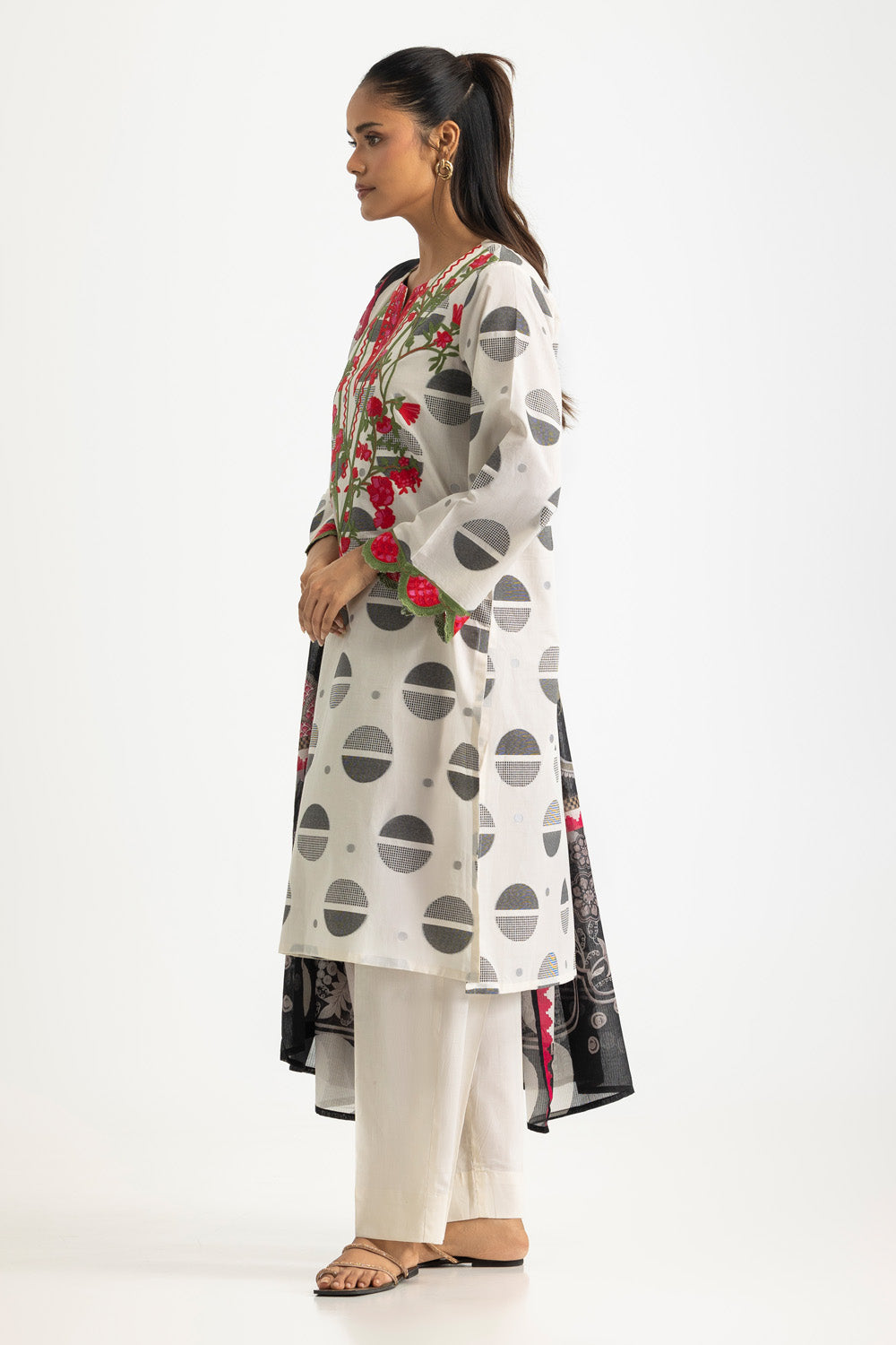 3PC Jacquard Embroidered Suit