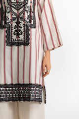 3PC Jacquard Embroidered Suit With Denting Lawn Printed Dupatta