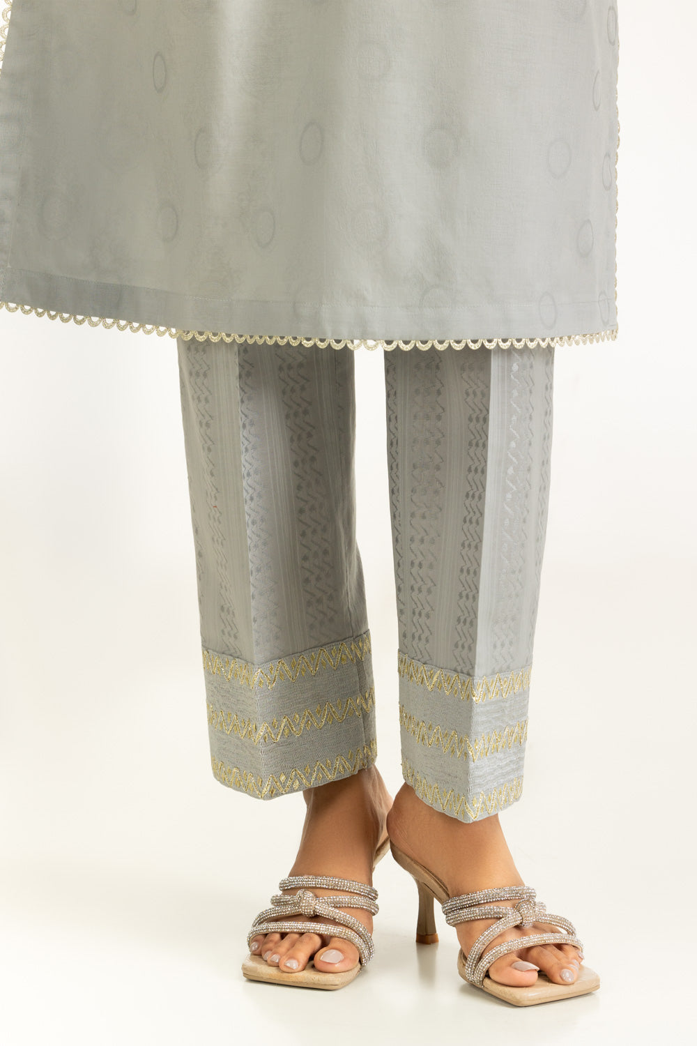 3PC Jacquard Suit With Embroidered